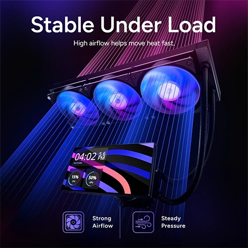 Cooler Master MasterLiquid Core 360 ARGB Cpu Liquid Cooler With 6 Inch LCD Display